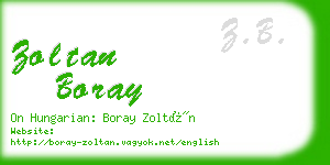 zoltan boray business card